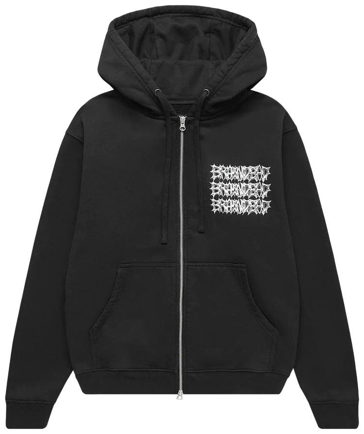 Brain Dead Jiblets Zip Up Hooded Sweatshirt Black