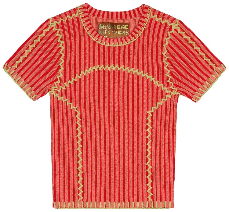 Brain Dead Mariel Sport Knit Top Guava