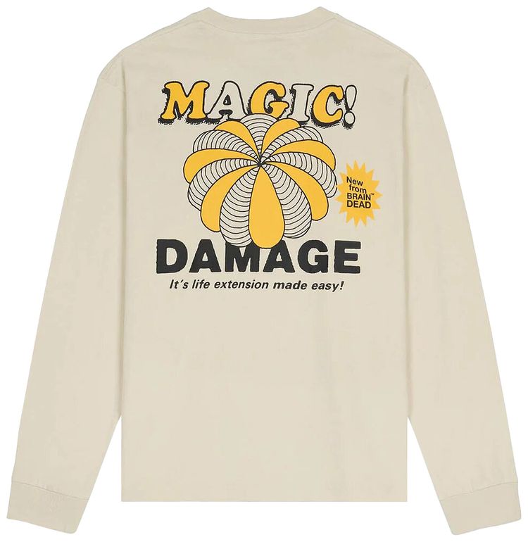 Brain Dead Magic Damage Long Sleeve T Shirt Ivory