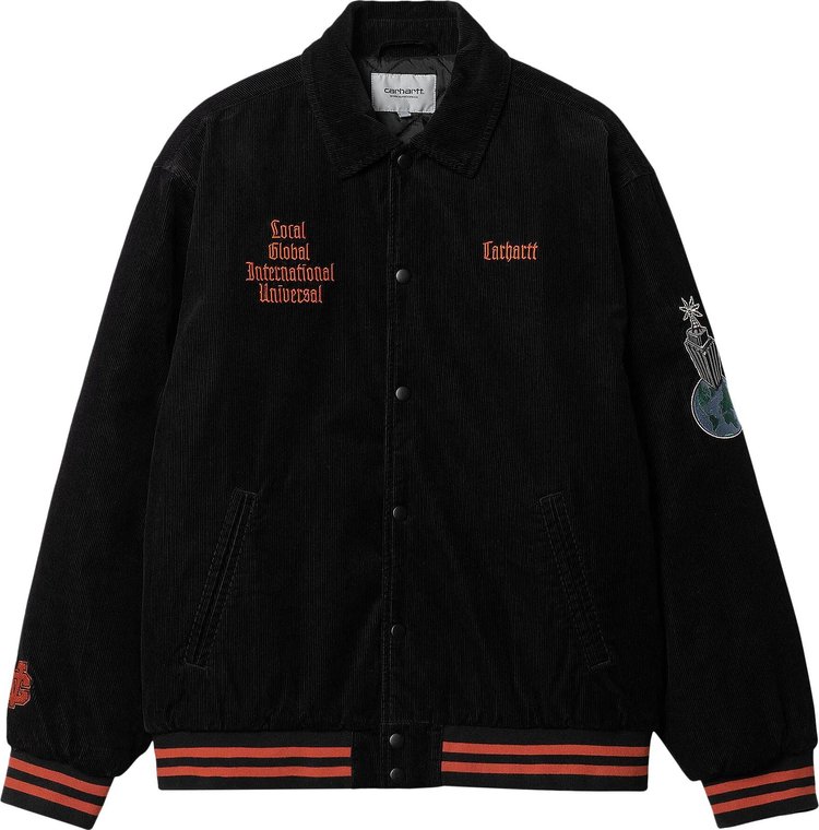 Carhartt WIP Letterman Jacket BlackBrick