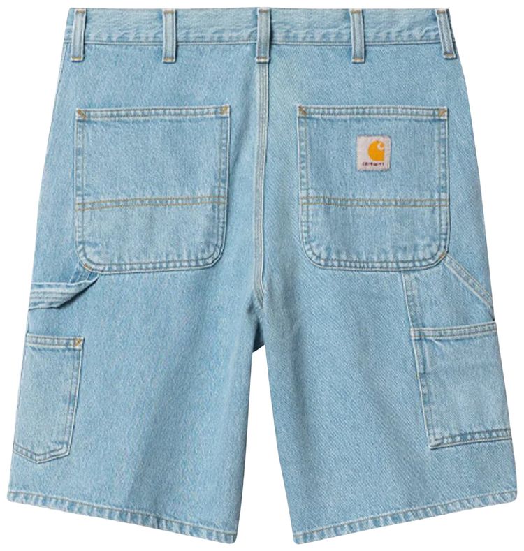 Carhartt WIP Single Knee Short Blue Heavy Stone Bleached