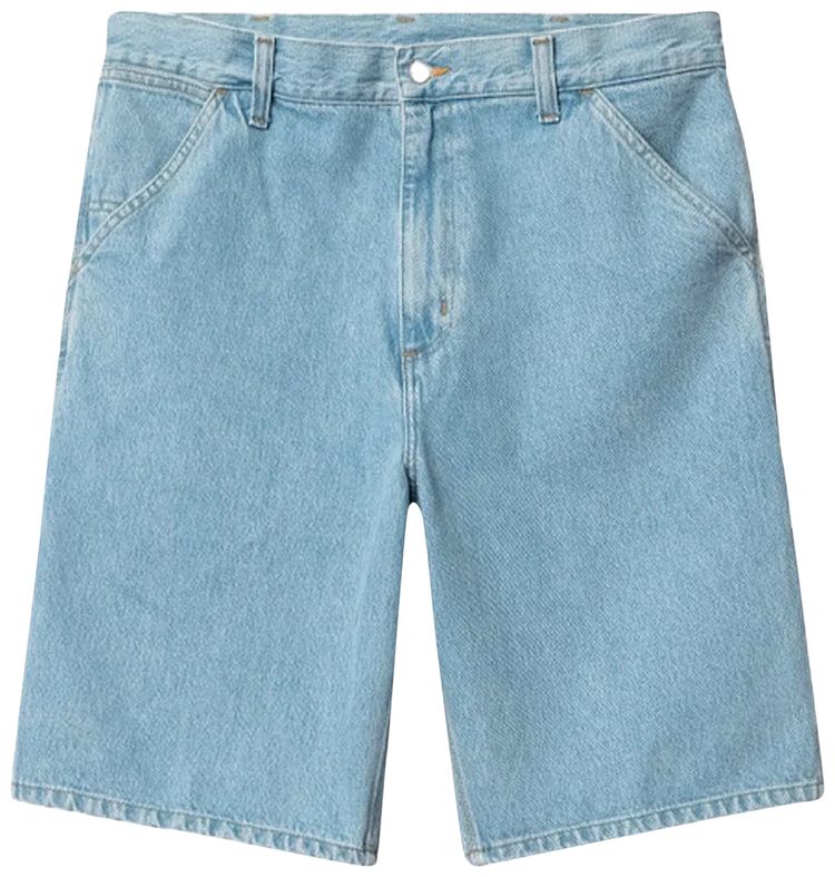 Carhartt WIP Single Knee Short Blue Heavy Stone Bleached