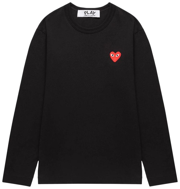 Comme des Garcons PLAY Long Sleeve T Shirt Black