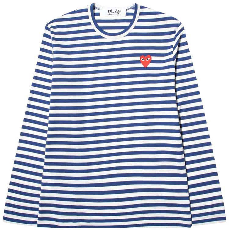 Comme des Garcons PLAY Striped T Shirt BlueWhite