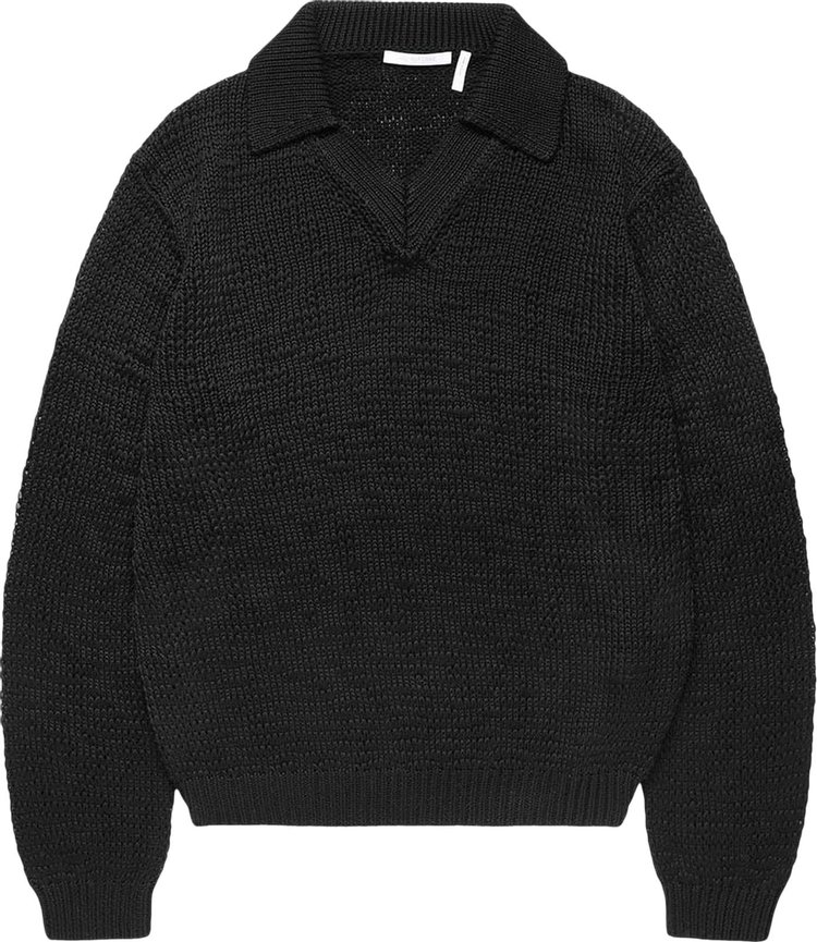 Helmut Lang Cotton Polo Sweater 'Black'