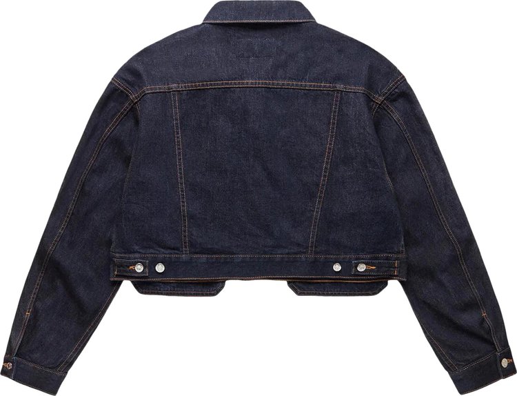 Helmut Lang Cropped Denim Trucker Jacket Indigo Rinse