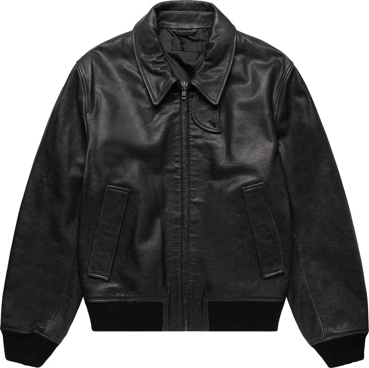 Helmut Lang Leather Bomber 'Black'