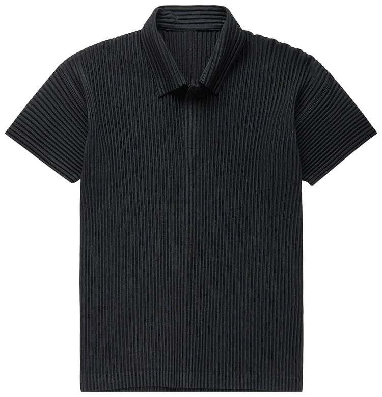 Homme Plisse Issey Miyake Basics Polo Shirt Black