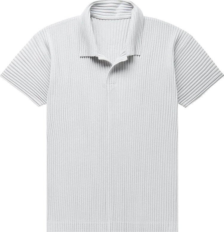 Homme Plissé Issey Miyake Basics Polo Shirt 'Light Grey'