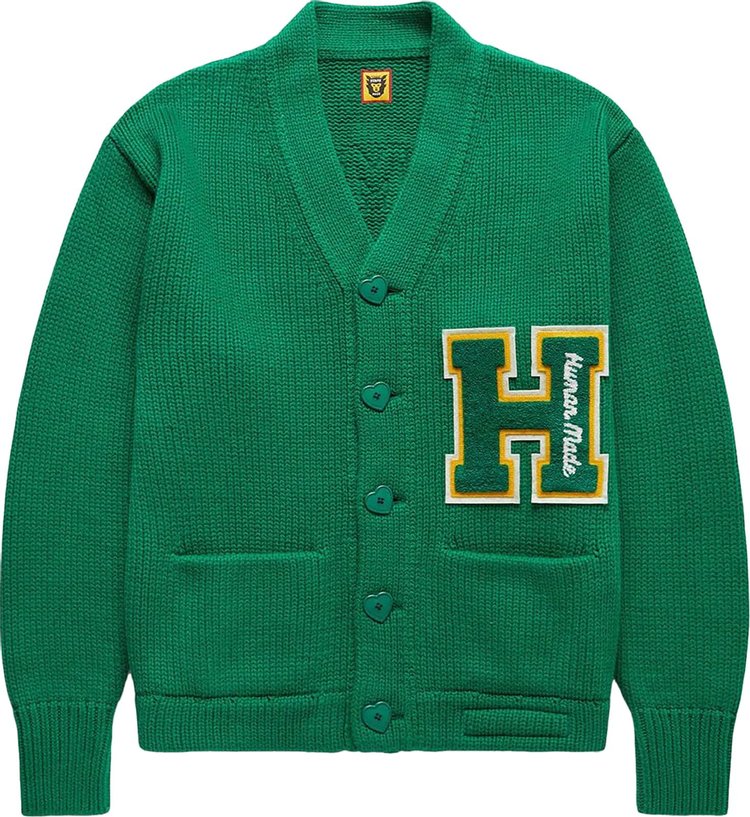 Human Made Low Gauge Knit Cardigan 'Green'