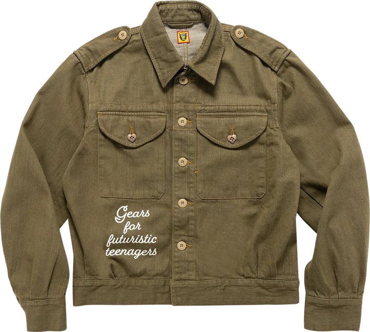 Human Made Military Denim Jacket Olive Drab