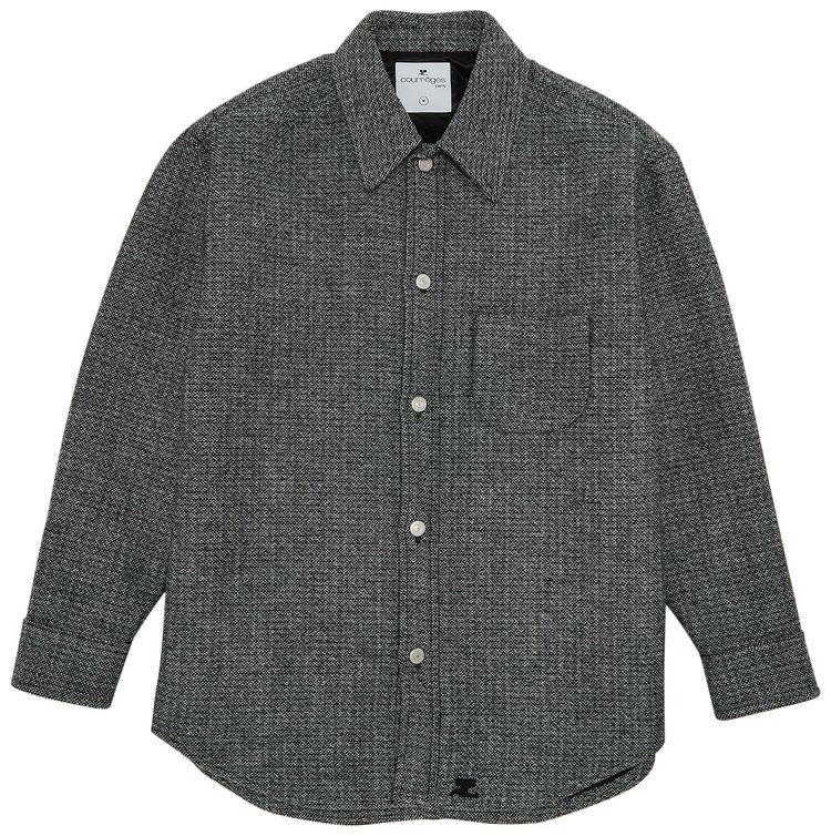 Courreges Quilted Caviar Overshirt BlackWhite