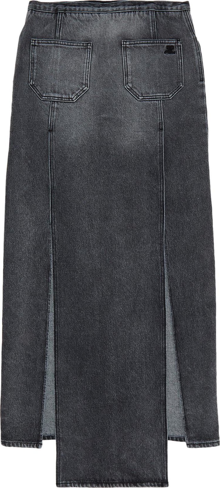 Courreges Heritage Denim Long Skirt Stonewashed Grey