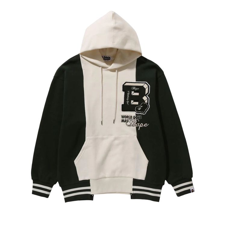 BAPE Badges Color Blocking Hoodie Ivory
