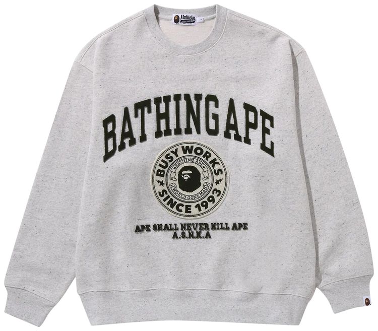 BAPE College Graphic Crewneck Grey