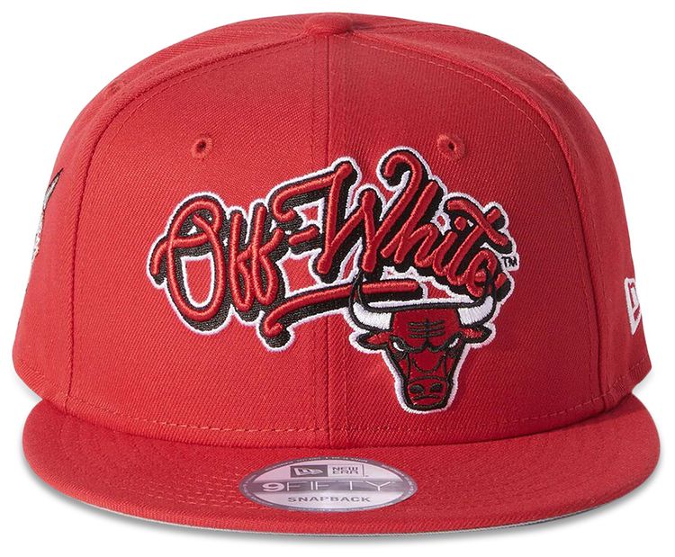 Chicago Bulls x Off White x New Era Hat Red
