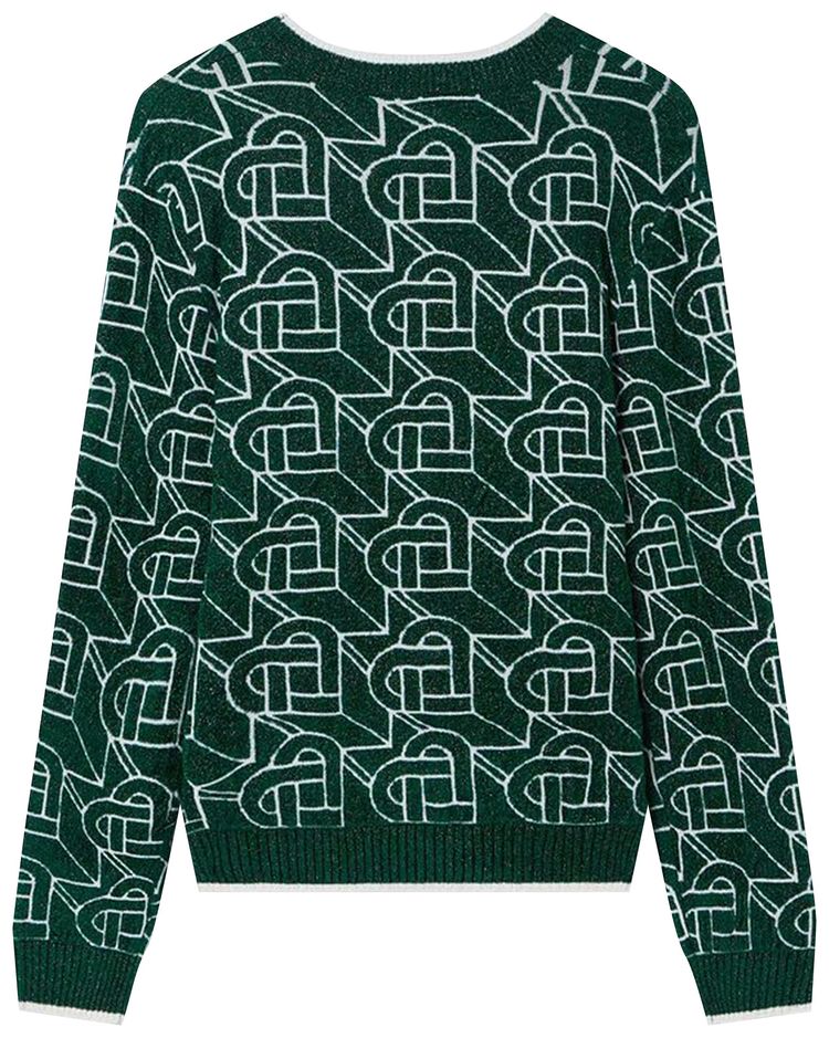 Casablanca Heart Monogram Crew GreenWhite