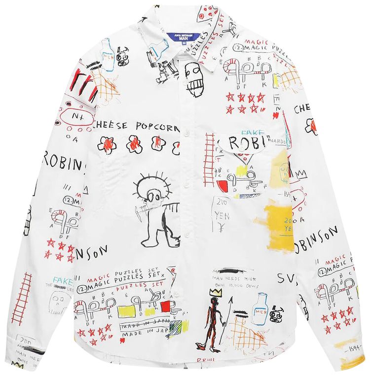 Junya Watanabe Basquiat Illustration Shirt 'White/Black/Yellow/Red'