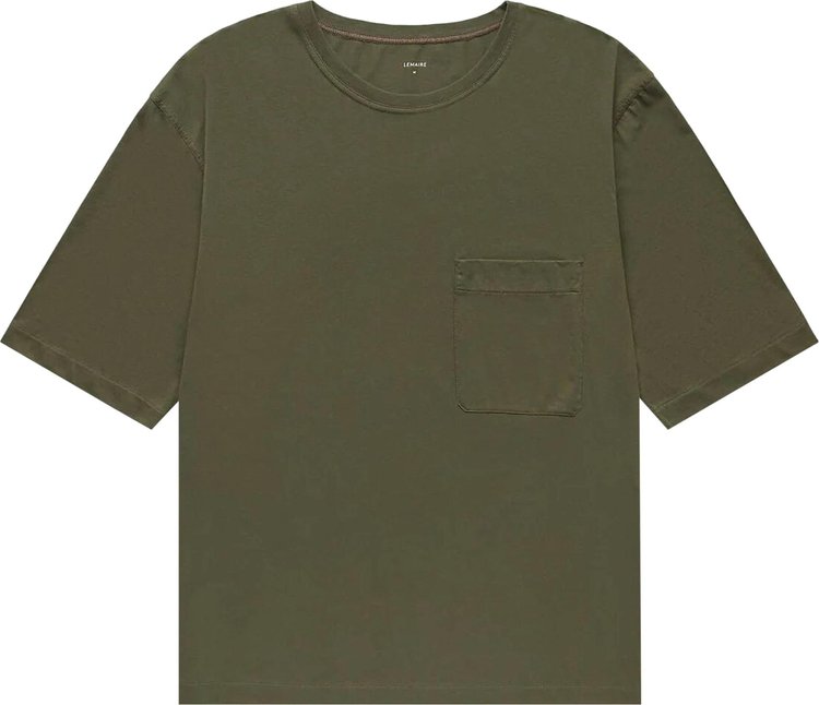 Lemaire Patch Pocket T Shirt Dark Moss