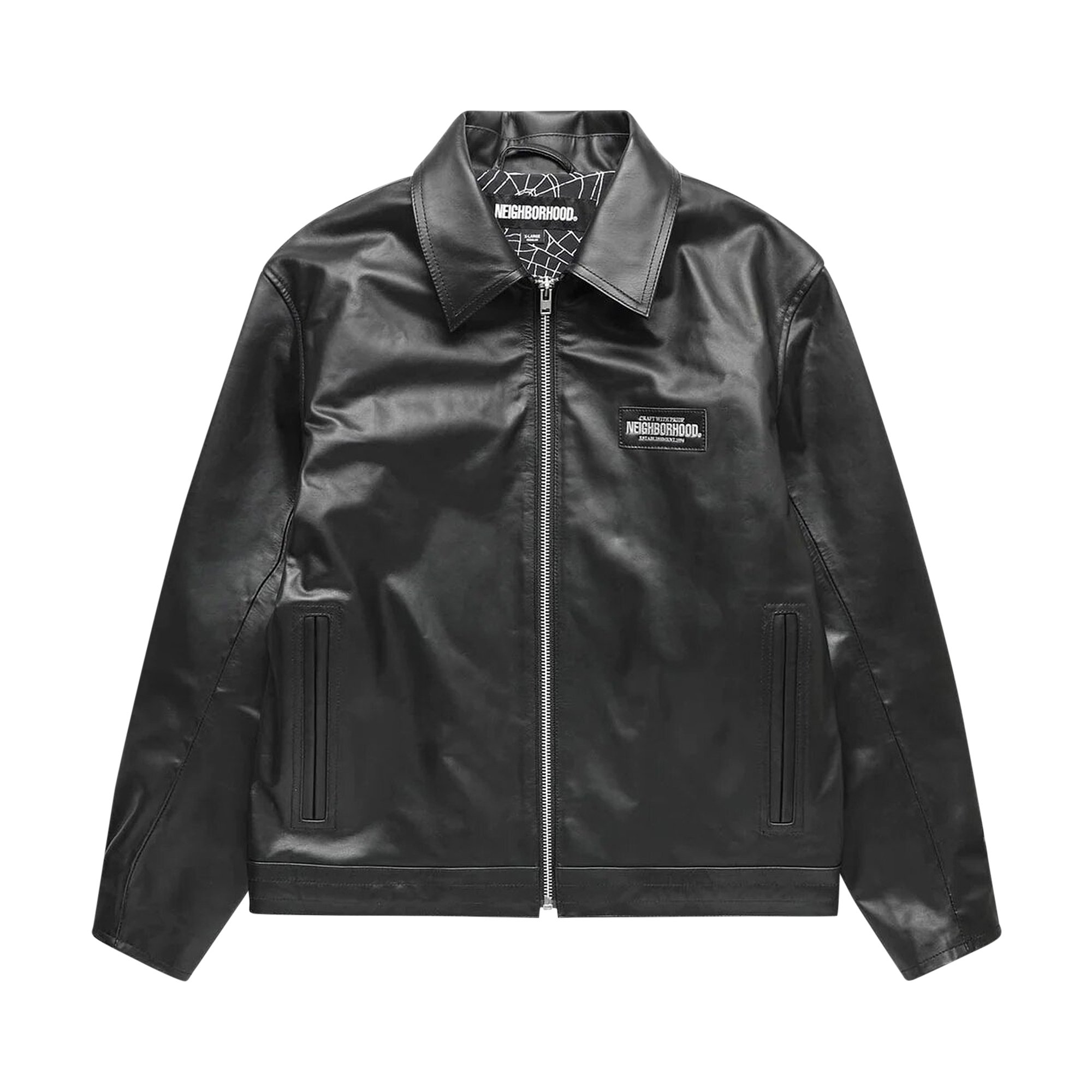 Buy Neighborhood Single Leather Jacket 'Black' - 231SZNH JKM01