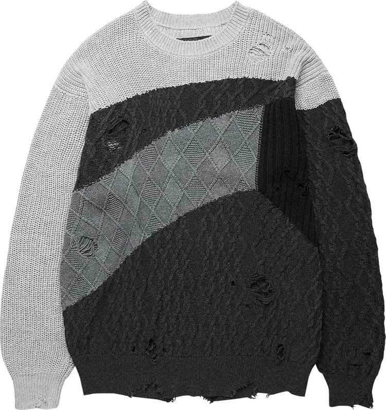 Neighborhood Patchwork Sweater 'Grey'