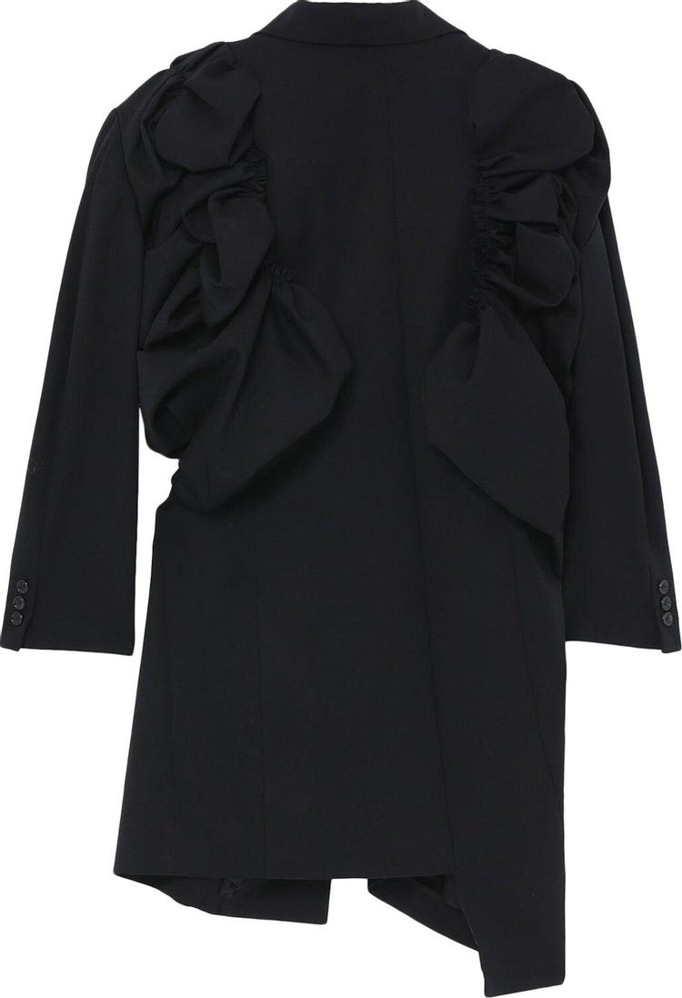 Comme des Garcons Asymmetrical Ruched Jacket Black