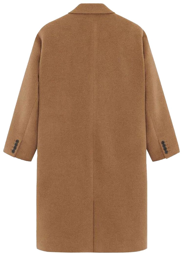 Saint Laurent Manteau Oversize Long Coat Beige