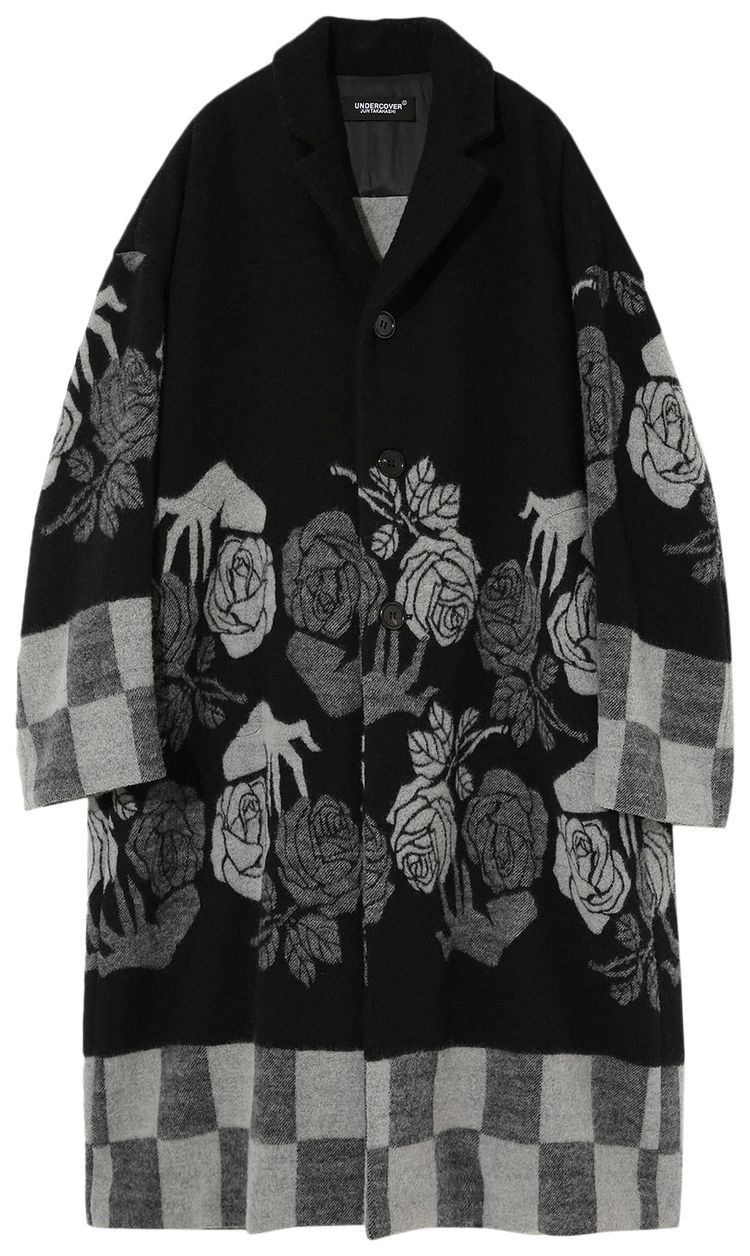 Undercover Flower Check Coat Black Base