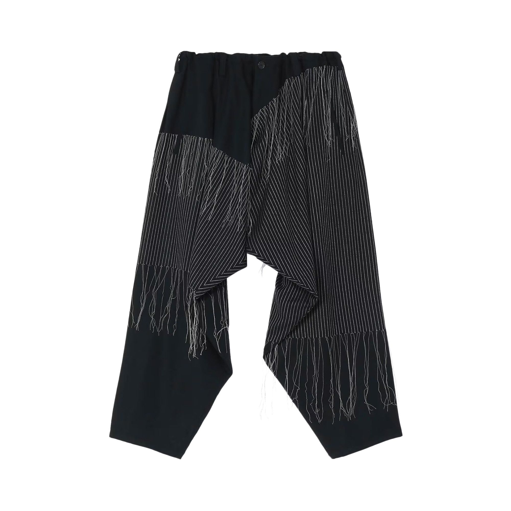 Buy Yohji Yamamoto Pour Homme Embroidered Pin Stripe Draped Pants