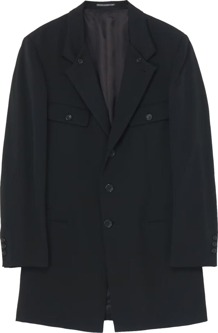 Yohji Yamamoto Pour Homme Double Collar 3 Button Single Breasted Jacket 'Black'