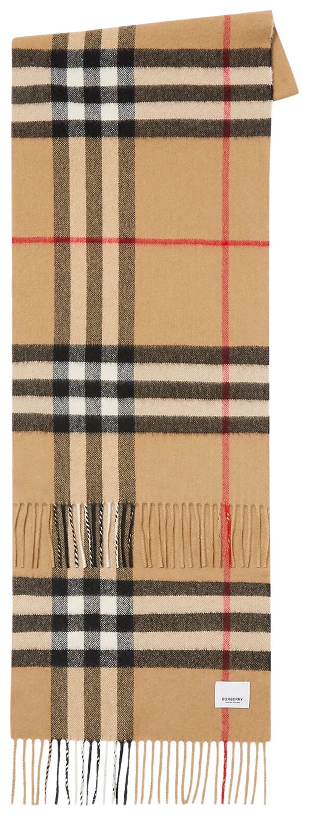Burberry Check Cashmere Scarf Archive Beige