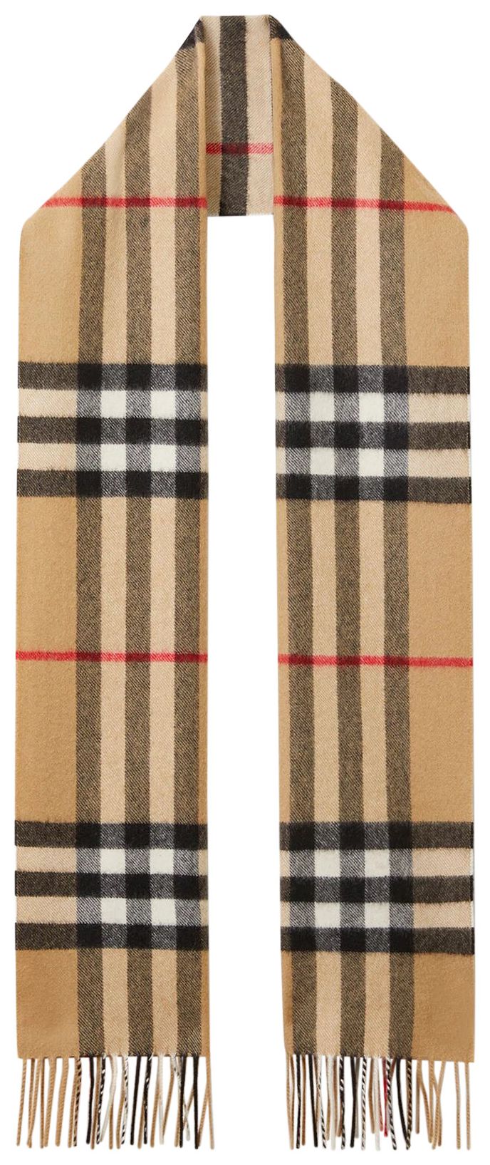 Burberry Check Cashmere Scarf Archive Beige