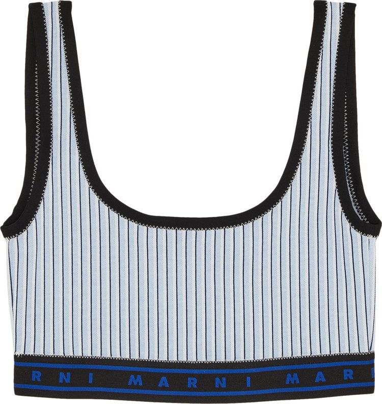 Marni Stripe Jersey Jacquard Top Vivid Blue