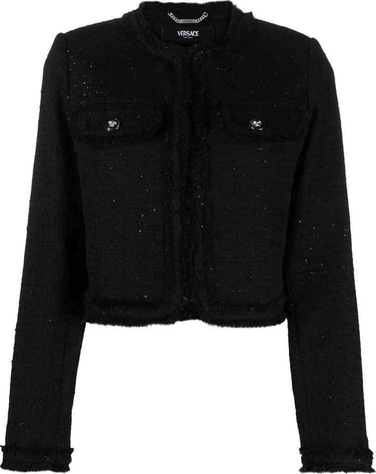 Versace Tweed Blazer Black