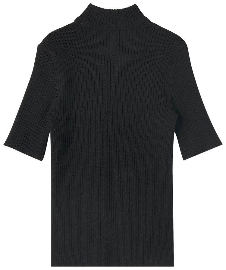 Courreges Reedition Knit Short Sleeve Jumper Black