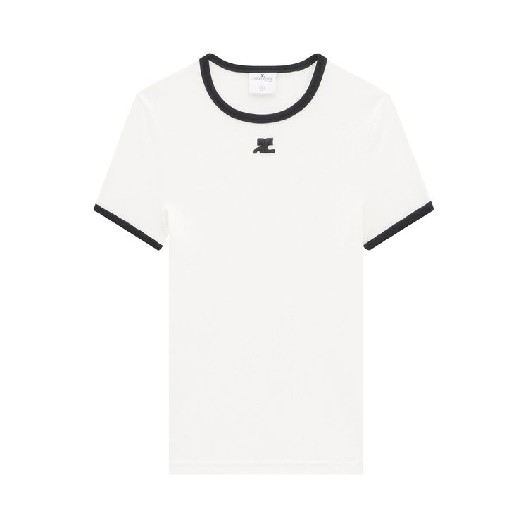 Courreges Reedition Contrast T Shirt Heritage WhiteBlack