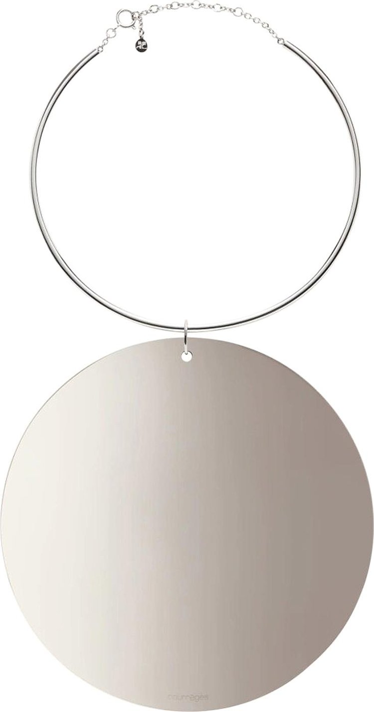 Courreges Holistic Circle Lacquered Necklace Silver