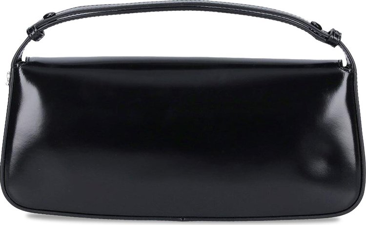 Courreges Sleek Leather Baguette Bag Black