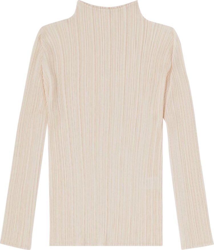 Pleats Please Issey Miyake Basic Pleated Top Light Beige