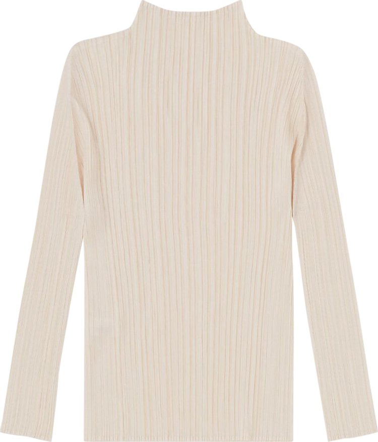 Pleats Please Issey Miyake Basic Pleated Top Light Beige