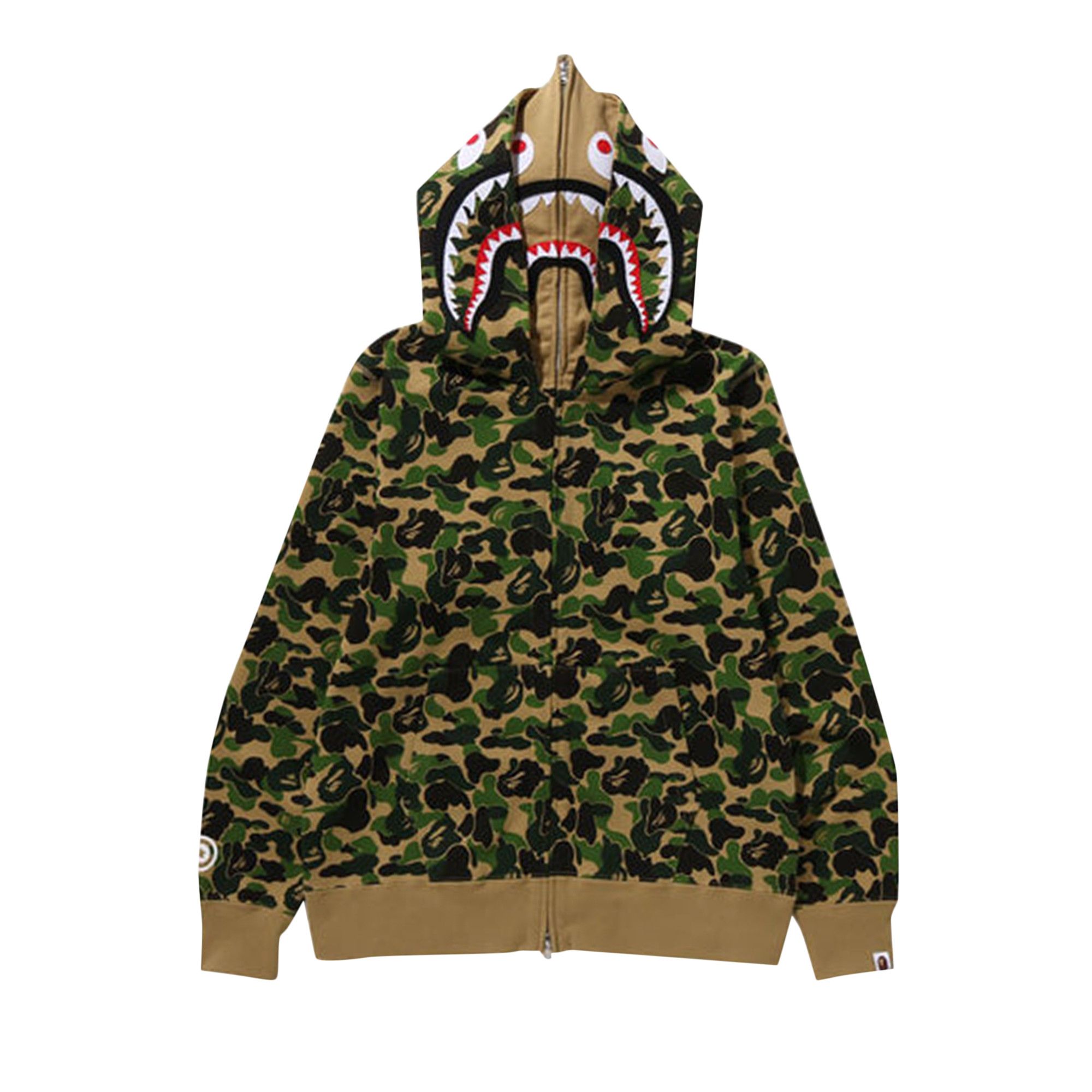Buy BAPE ABC Camo Double Shark Full Zip Hoodie Green 1J80 115