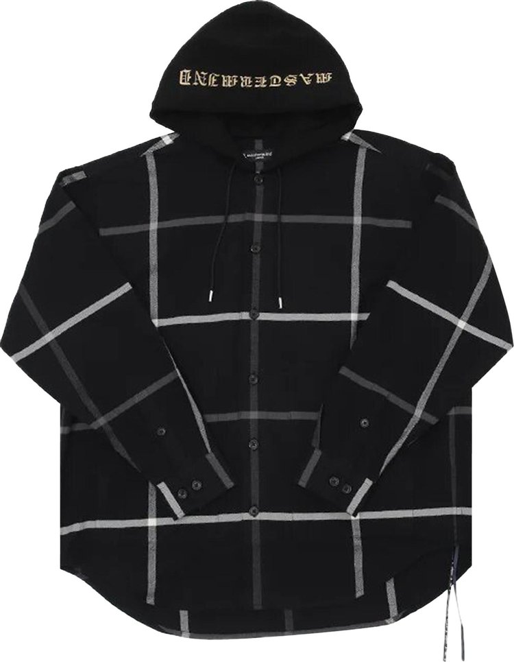 Mastermind Hooded Plaid Shirt 'Black'