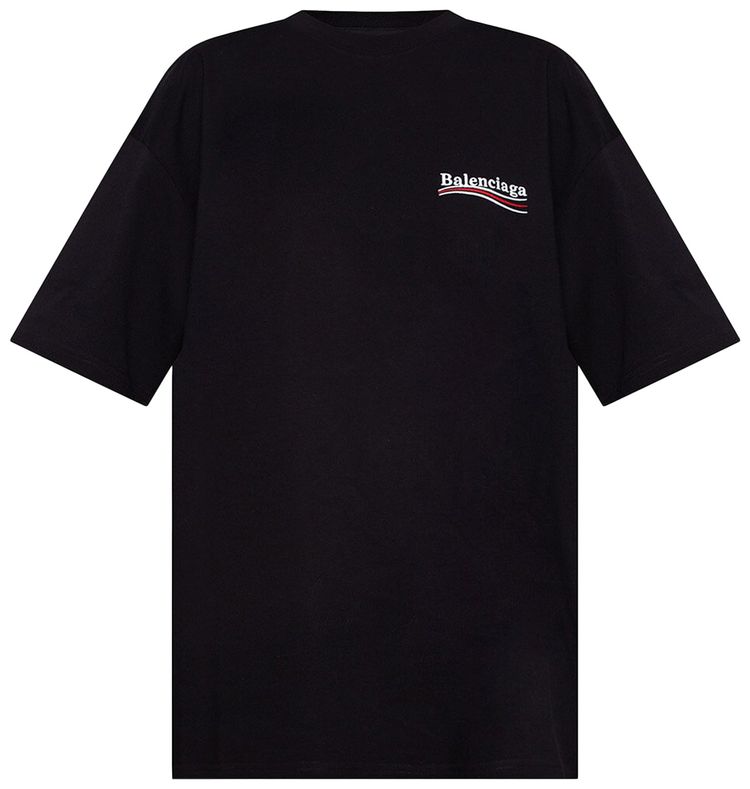 Balenciaga Black Political Campaign Oversized T Shirt BlackWhite