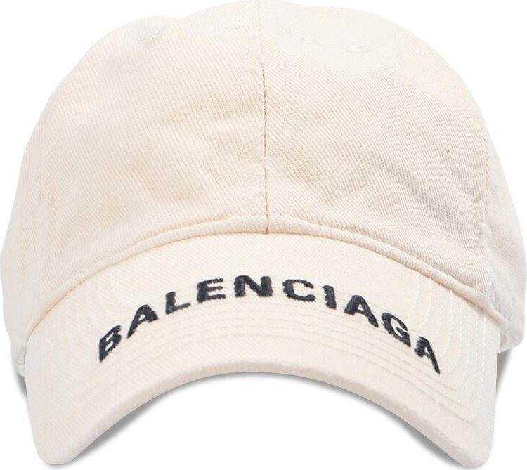 Balenciaga Logo Visor Baseball Cap 'Chalky White/Black'