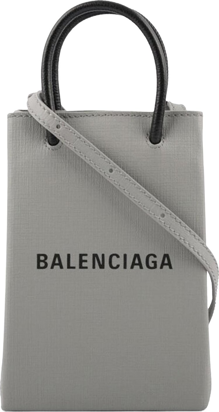 Balenciaga Shopping Phone Holder Bag Grey