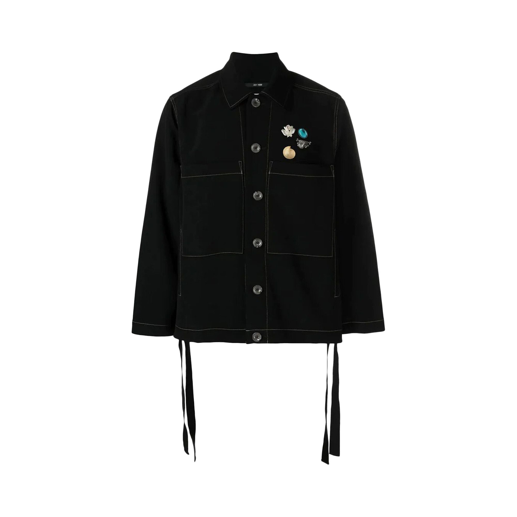 Buy Song for the Mute Assorted Pin Detail Shirt Jacket 'Black