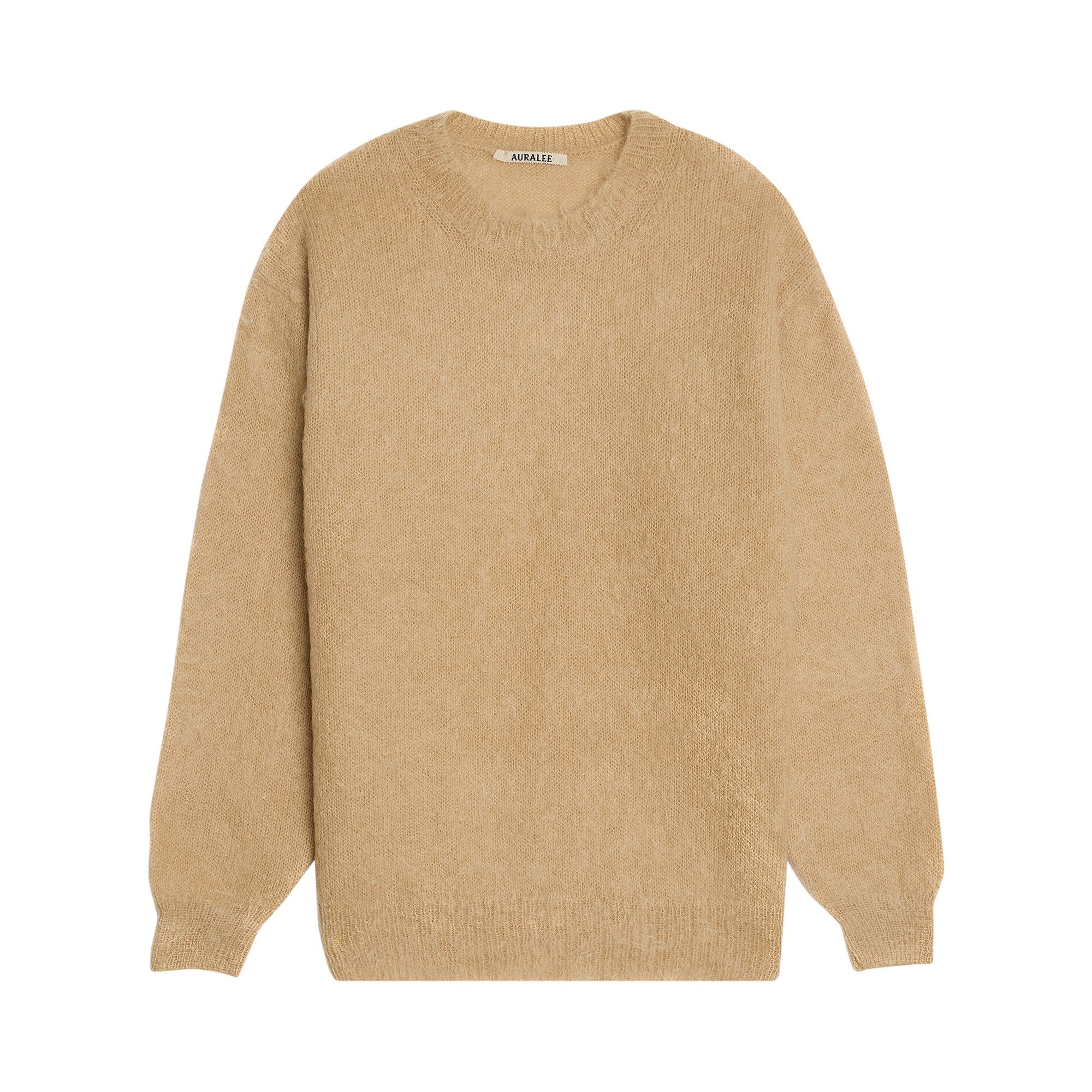 Buy Auralee Brushed Super Kid Mohair Knit Crewneck 'Beige