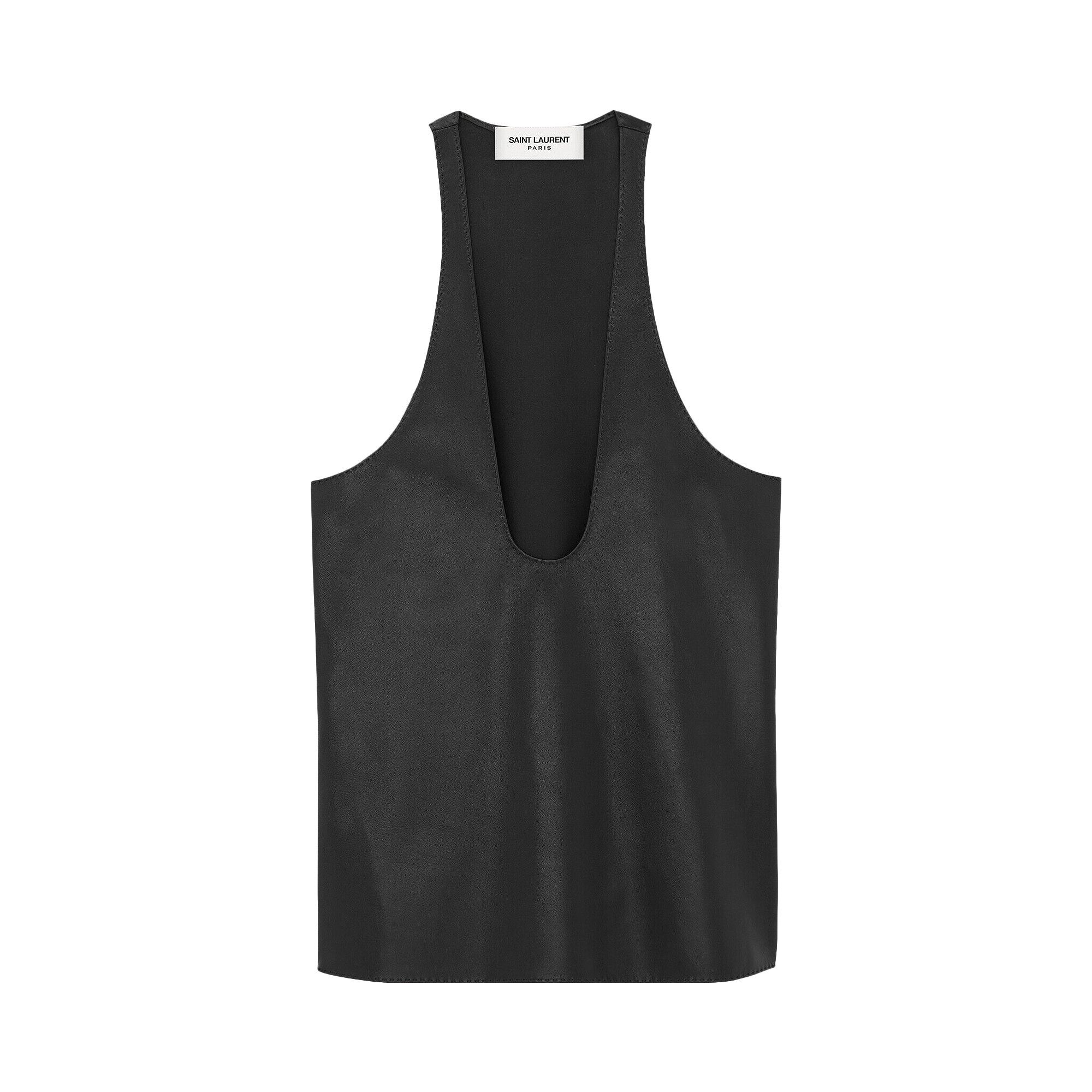 Buy Saint Laurent Deep U Neck Sleeveless Tank Top 'Black