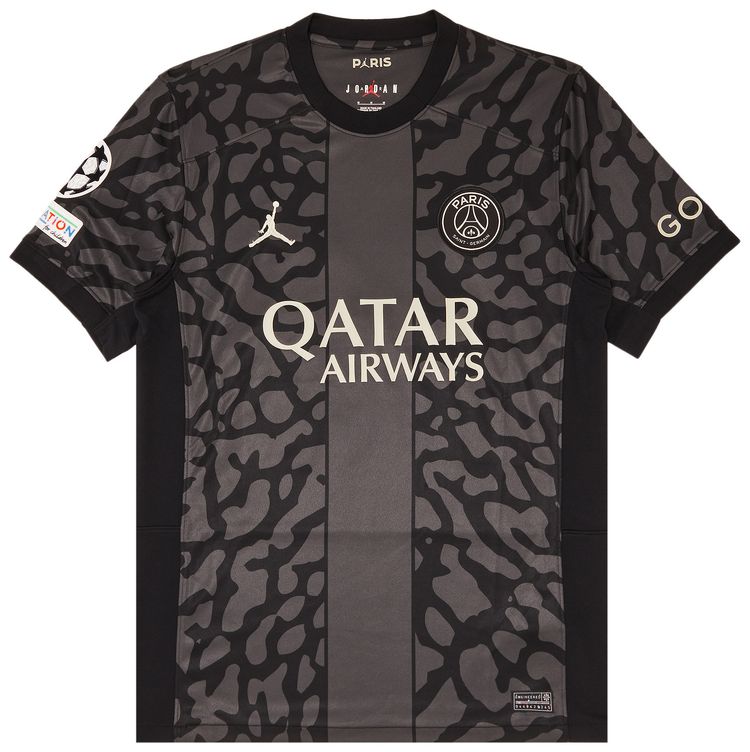 Paris Saint Germain x Jordan Third Stadium Dembele UCL Print Jersey  Badges Black
