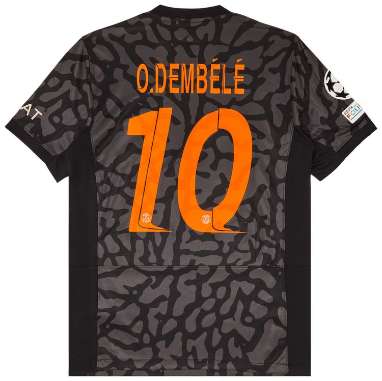Paris Saint Germain x Jordan Third Stadium Dembele UCL Print Jersey  Badges Black
